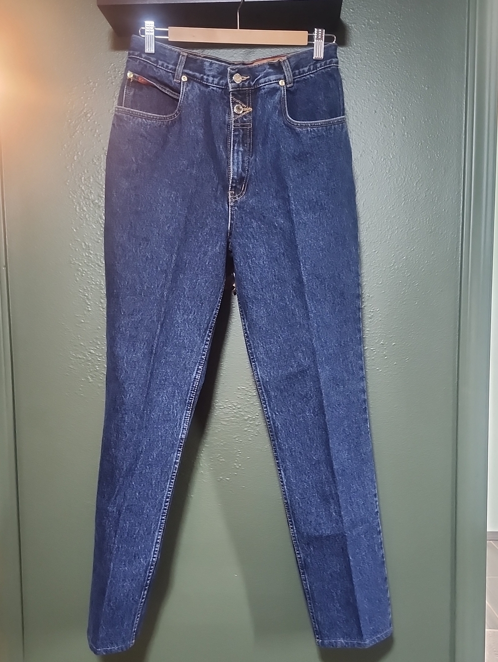 Vintage Lawman High-Waisted Dark Blue Straight Leg Jeans